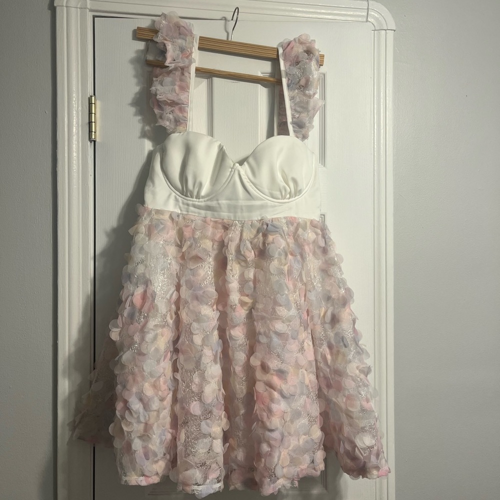 Era’s Tour Dress - ASOS LUXE 3D floral babydoll mini dress in multi